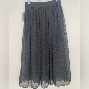 Metrowear New York Skirt Women's Large Black Sheer Midi Flowy Fairy Whimsigoth